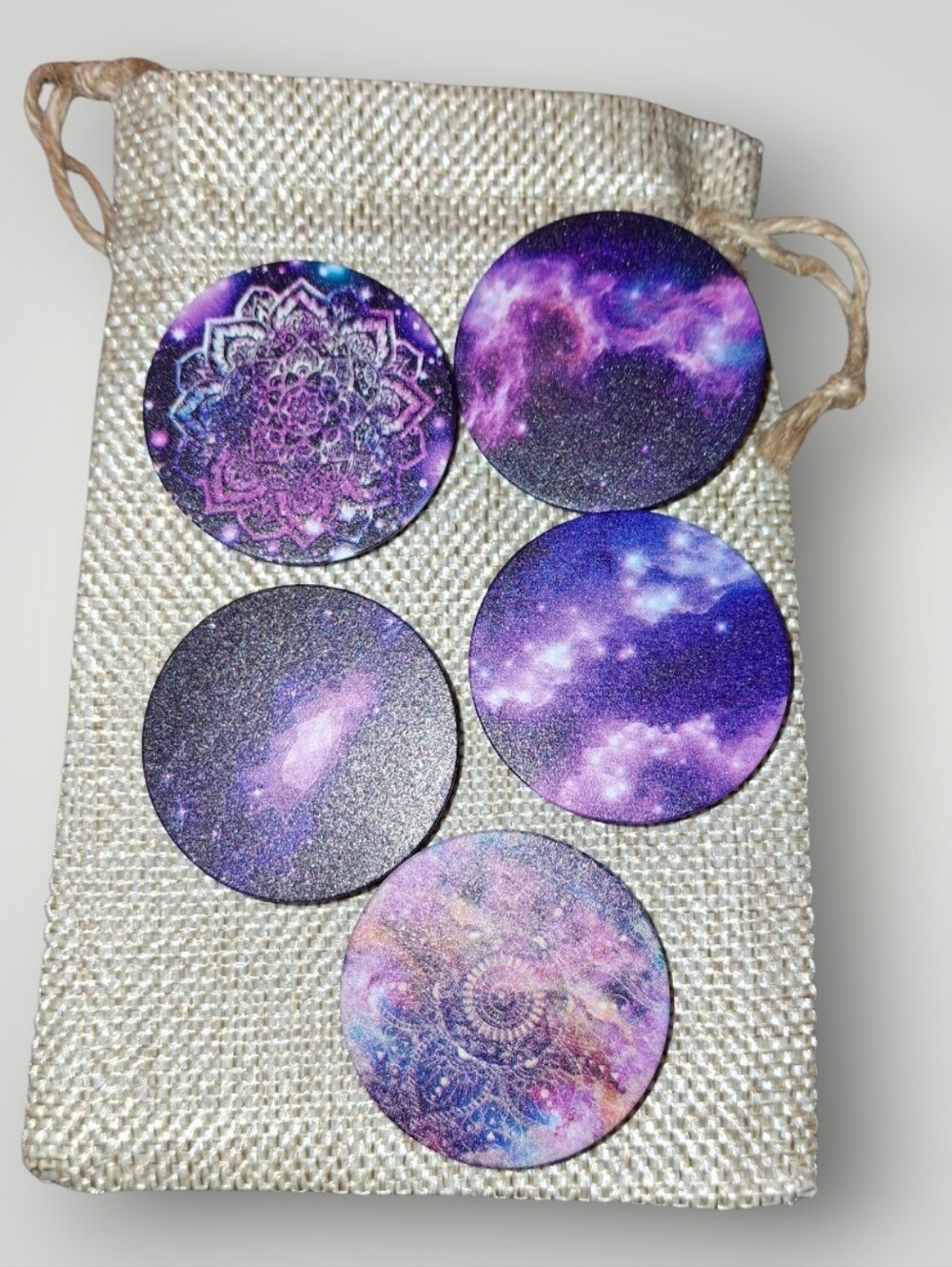 5 Celestial Purple Stick On Sky Design Pop Socket Style Holder For Cell Phones
